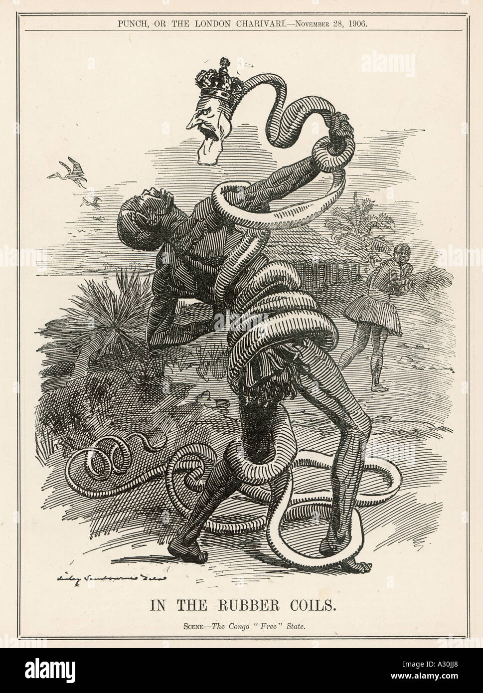 Congo Cartoon Punch 1906 Stock Photo