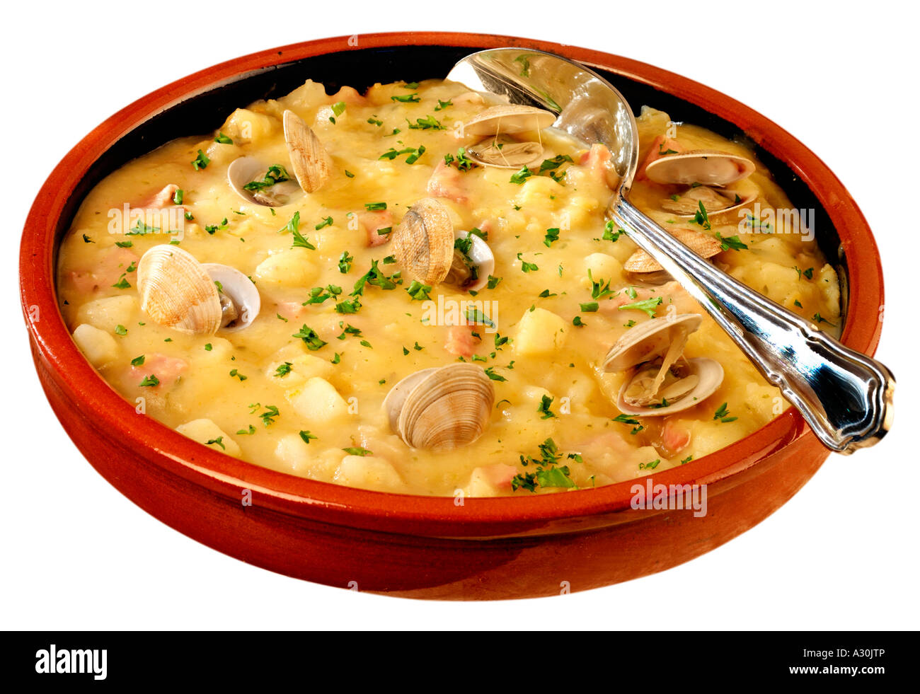 CLAM CHOWDER CUT OUT Stock Photo