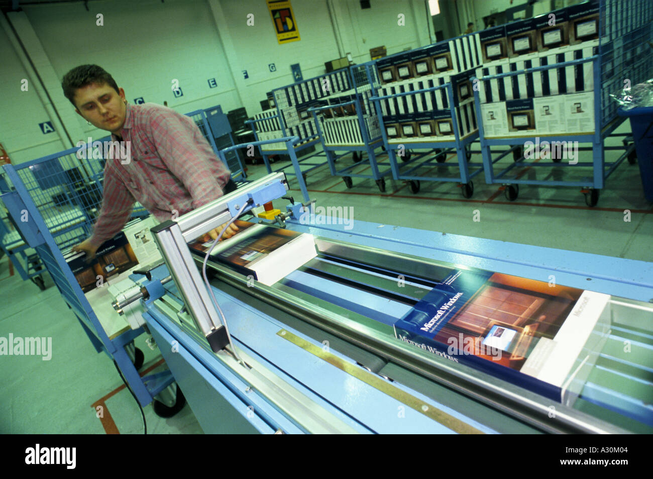 man working in a microsoft computer software plant, dublin Stock Photo