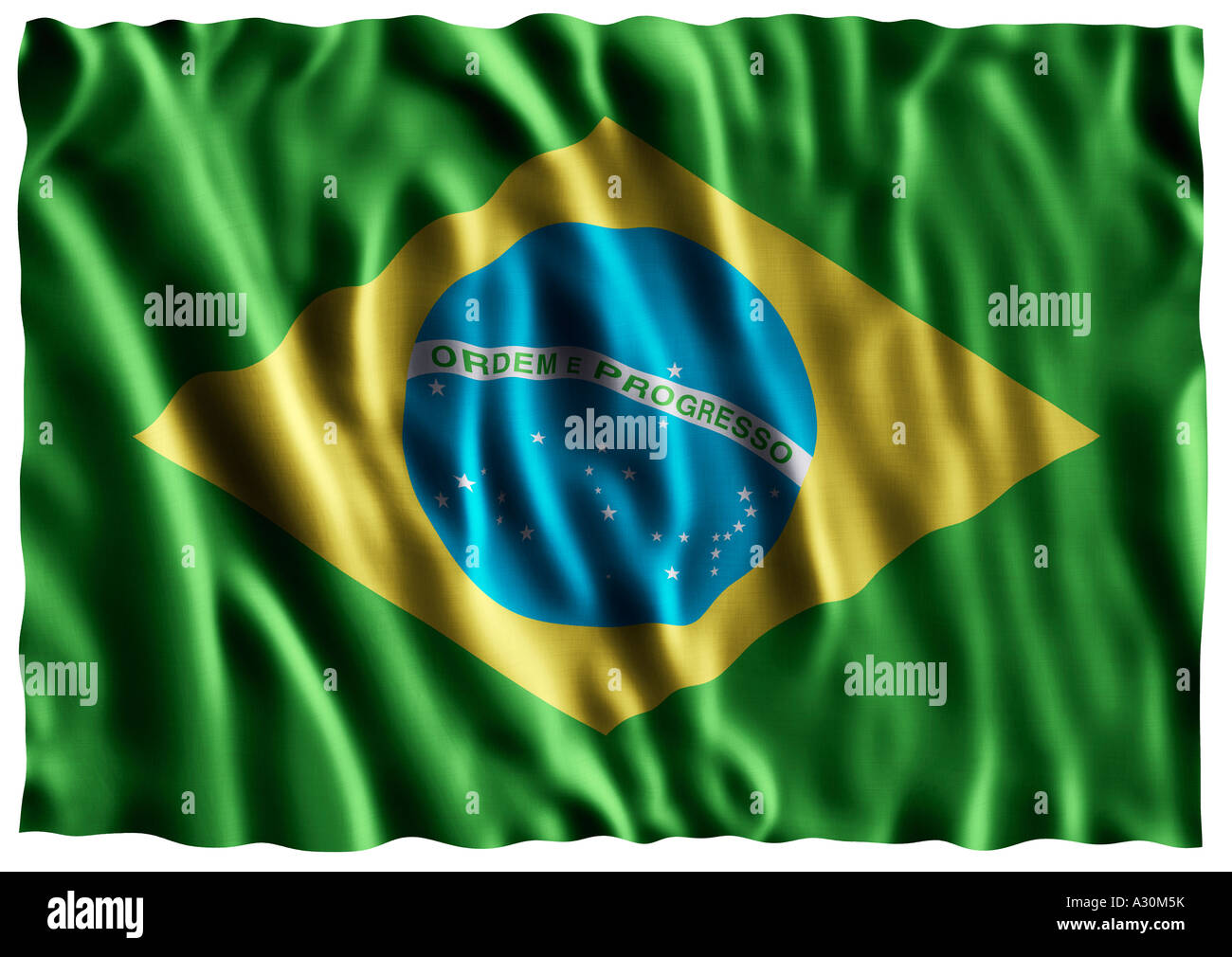 National flag of Brazil Stock Photo
