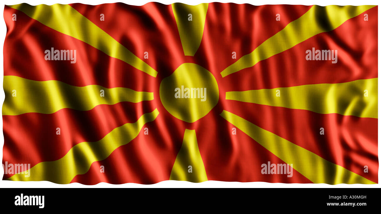 National Flag Of Macedonia Former Yugoslav Republic Of Macedonia Fyrom Stock Photo Alamy