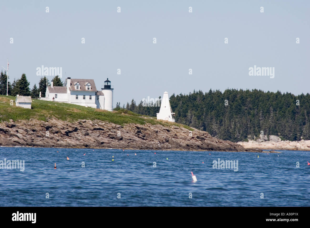 Southern Island Light at the mouth of Tenants Harbor, Maine Stock Photo