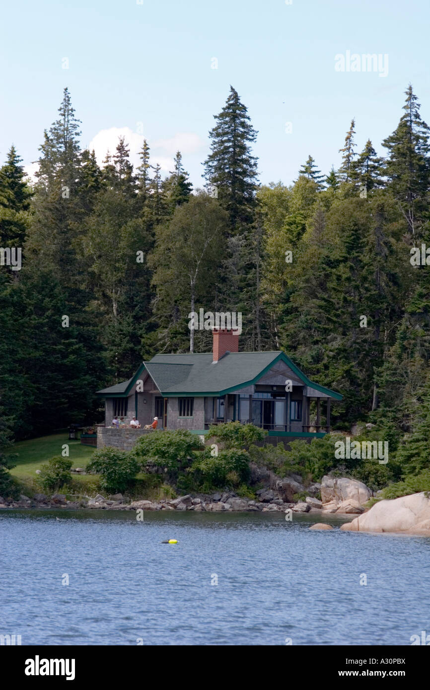 House at Winter Harbor Stock Photo Alamy