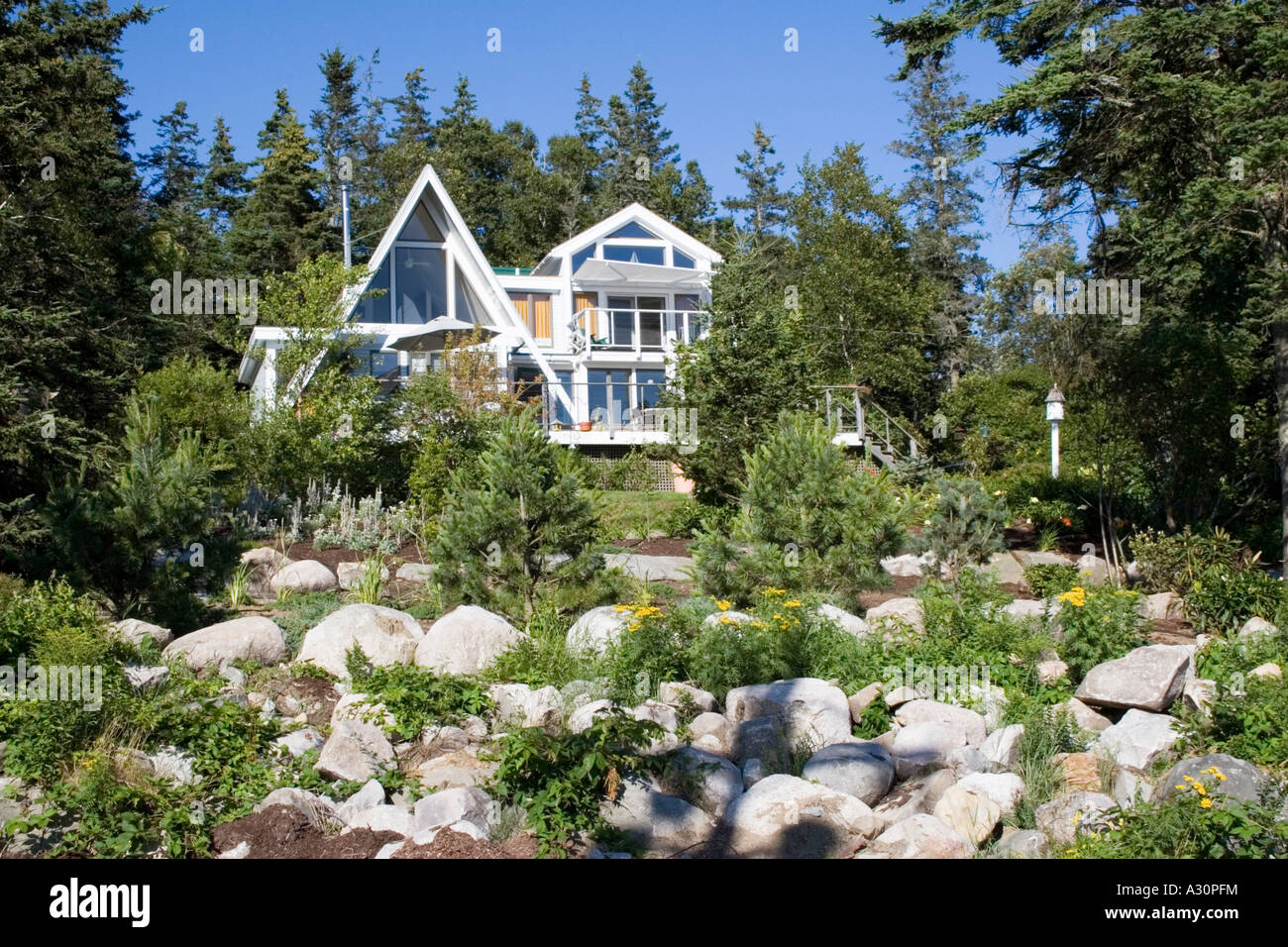 A-Frame Home Stock Photo