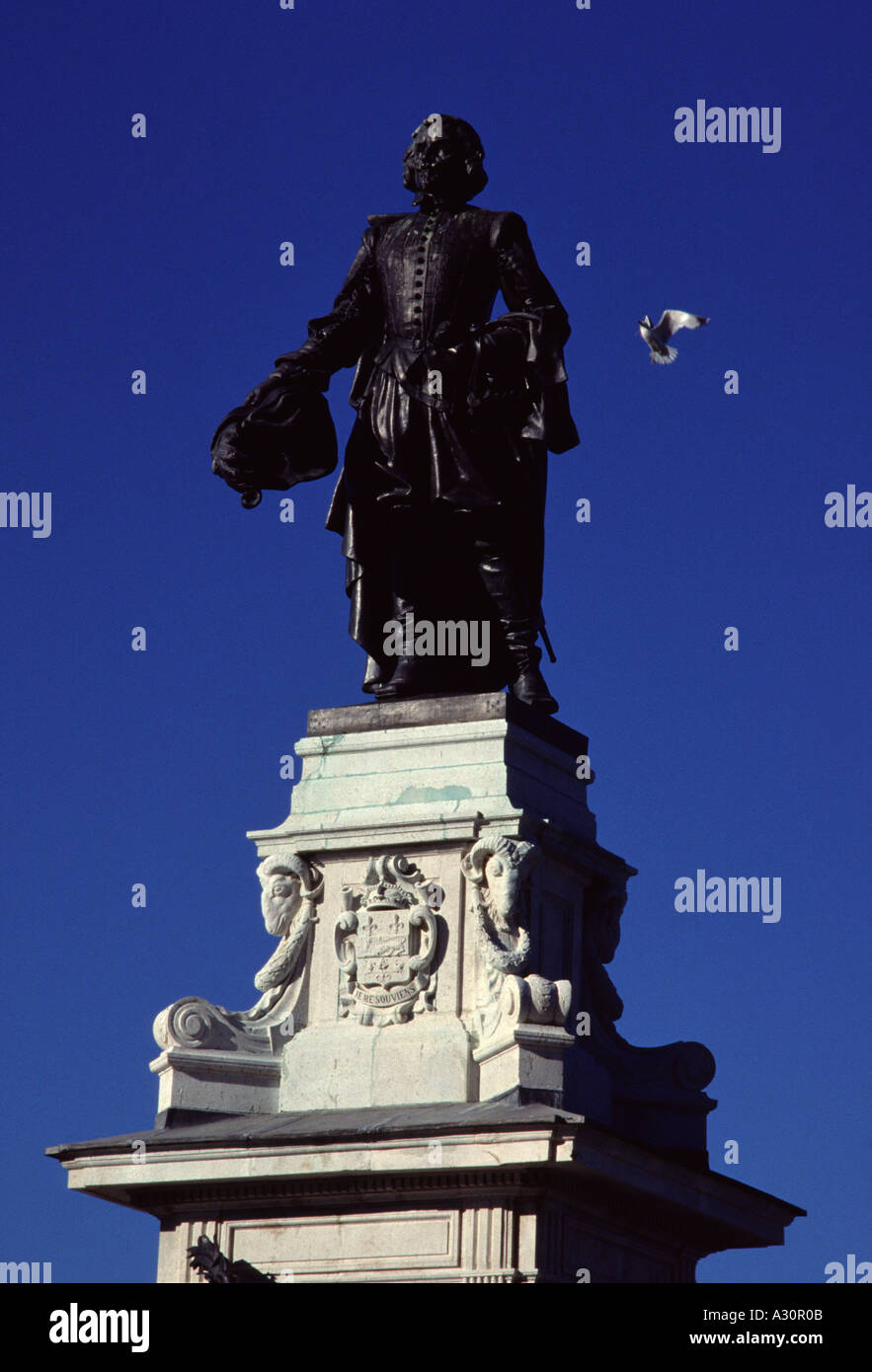 Samuel de Champlain Geographer and Builder of a Colony Quebec City Qc Canada Stock Photo