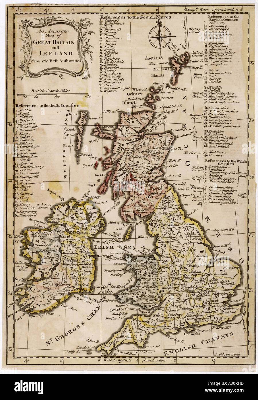 Maps Britain 1763 Stock Photo - Alamy