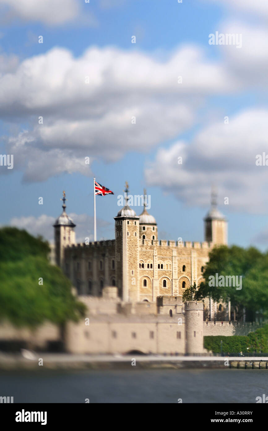view across the river Thames of the Tower of London Stock Photo