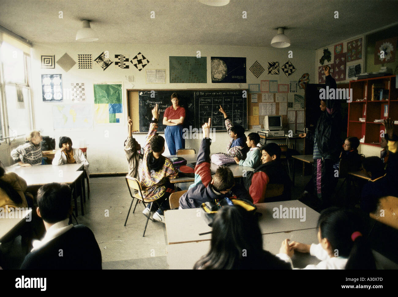 maths lesson in london school Stock Photo - Alamy