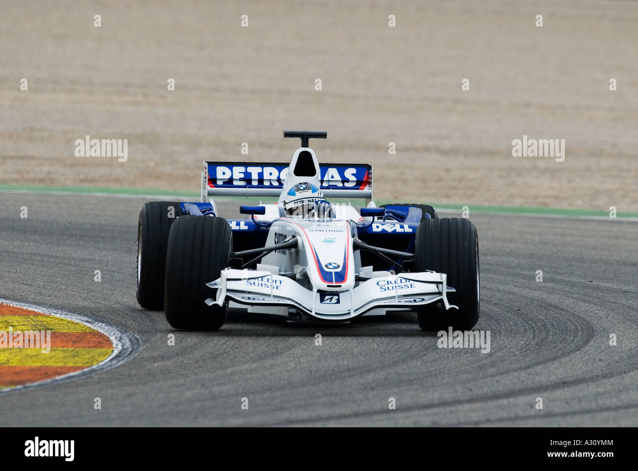 Formula 1 driver Nick Heidfeld testdrives the BMW Sauber F1 07 in ...