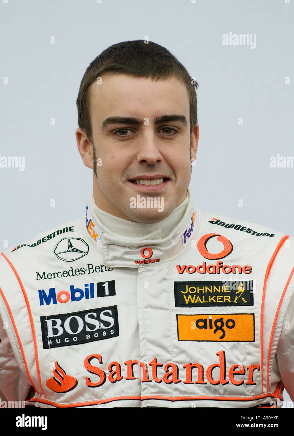 Formula 1 driver Fernando Alonso during the McLaren Mercedes Team  Presentation in Valencia in January 2007 Stock Photo - Alamy