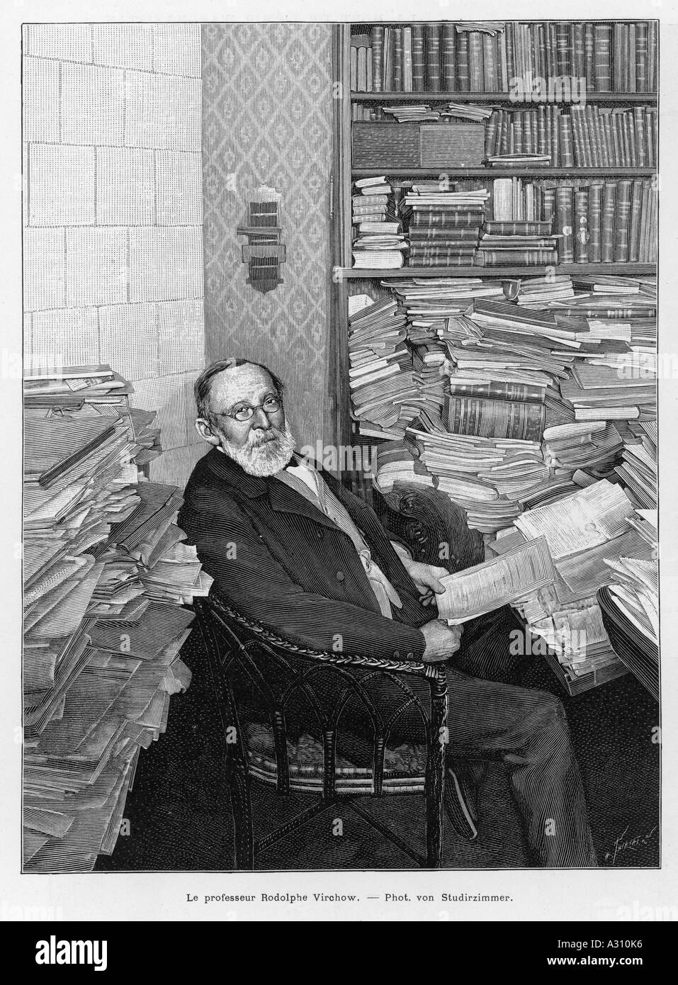 Virchow In Study Stock Photo
