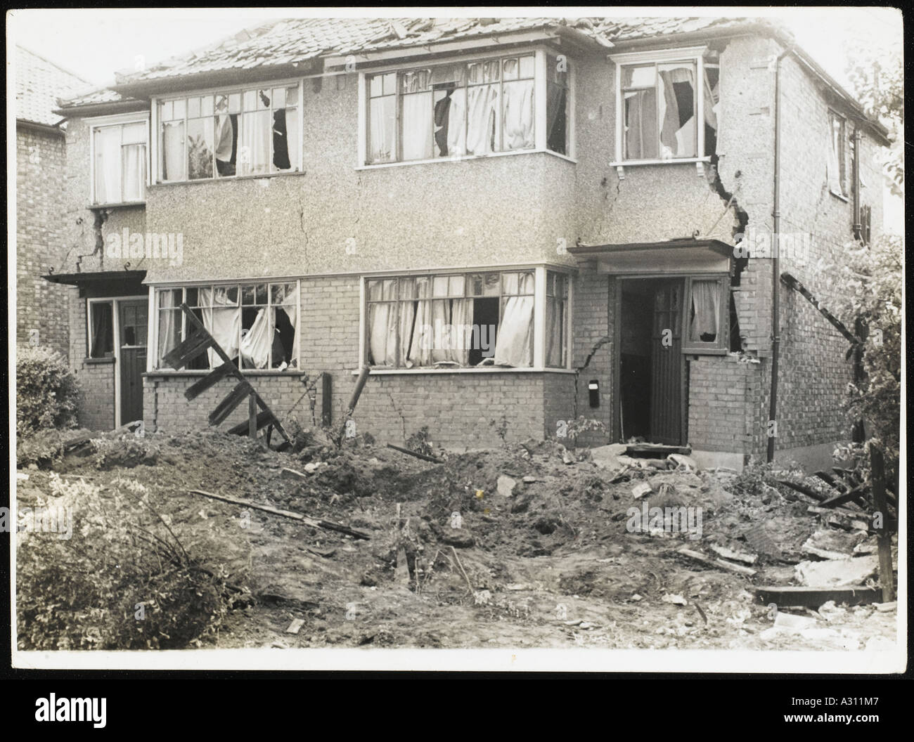 Surrey Homes Bombed Stock Photo