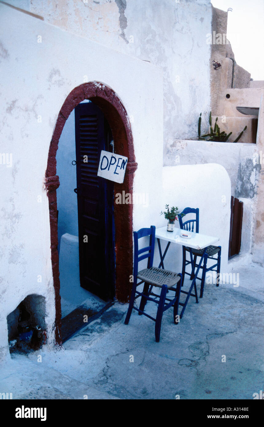 Santorini coffee shop two in Ia, Santorini, Greece Stock Photo Alamy