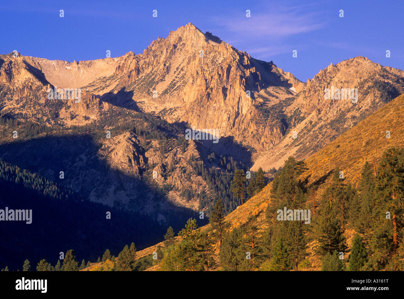 Peaks above Lower Twin Lake in the Toiyabe National Forest, Sierra Nevada Mountain Range, California, USA Stock Photo