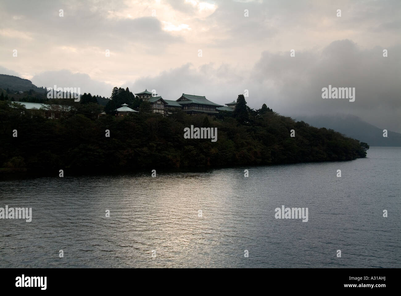 Ashinoko or Lake Ashi (725m above sea level). Fuji-Hakone-Izu National Park. Hakone, Kanagawa prefecture. Japan Stock Photo