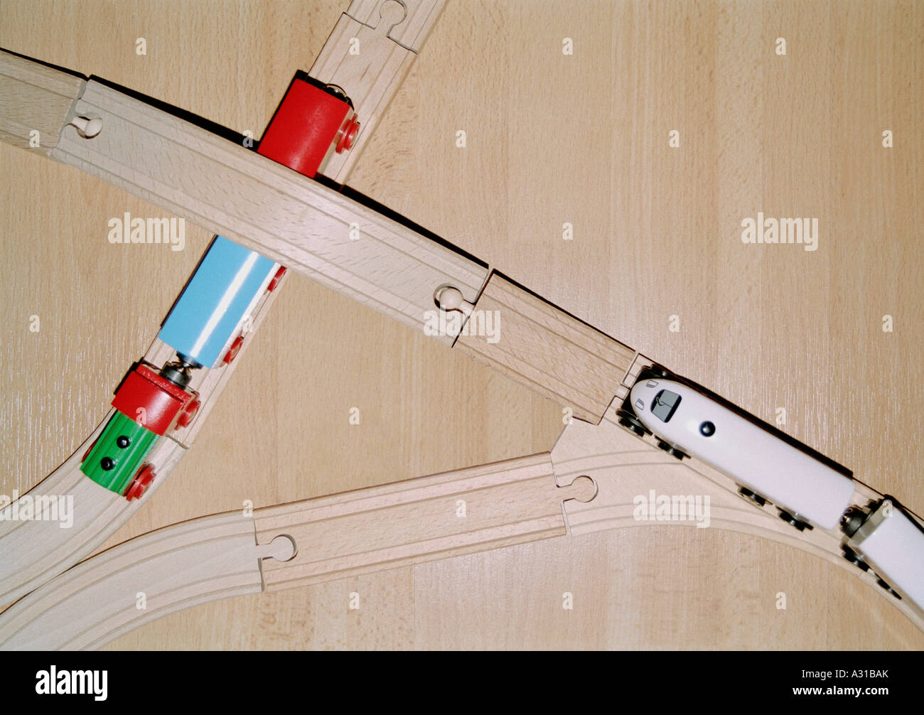 Rail Set Wooden train set Stock Photo - Alamy