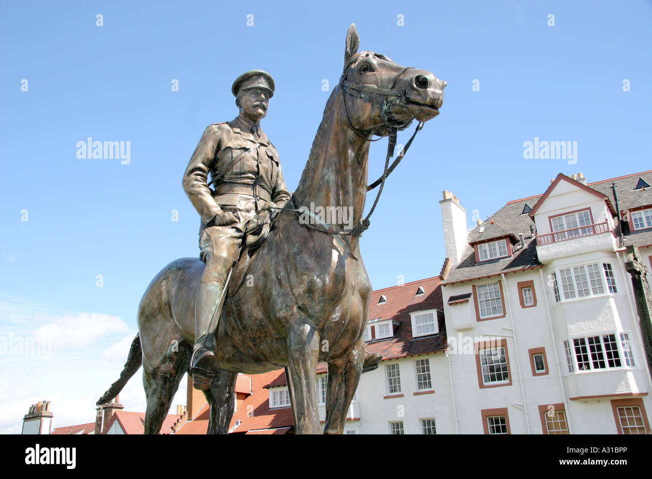 Statue of Earl Haig, soldier, near Edinburgh Castle, Edinburgh Scotland Stock Photo