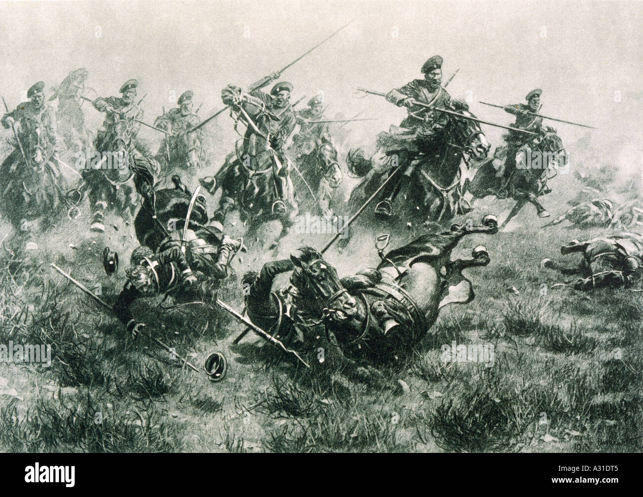 1914 Cossack Charge Stock Photo