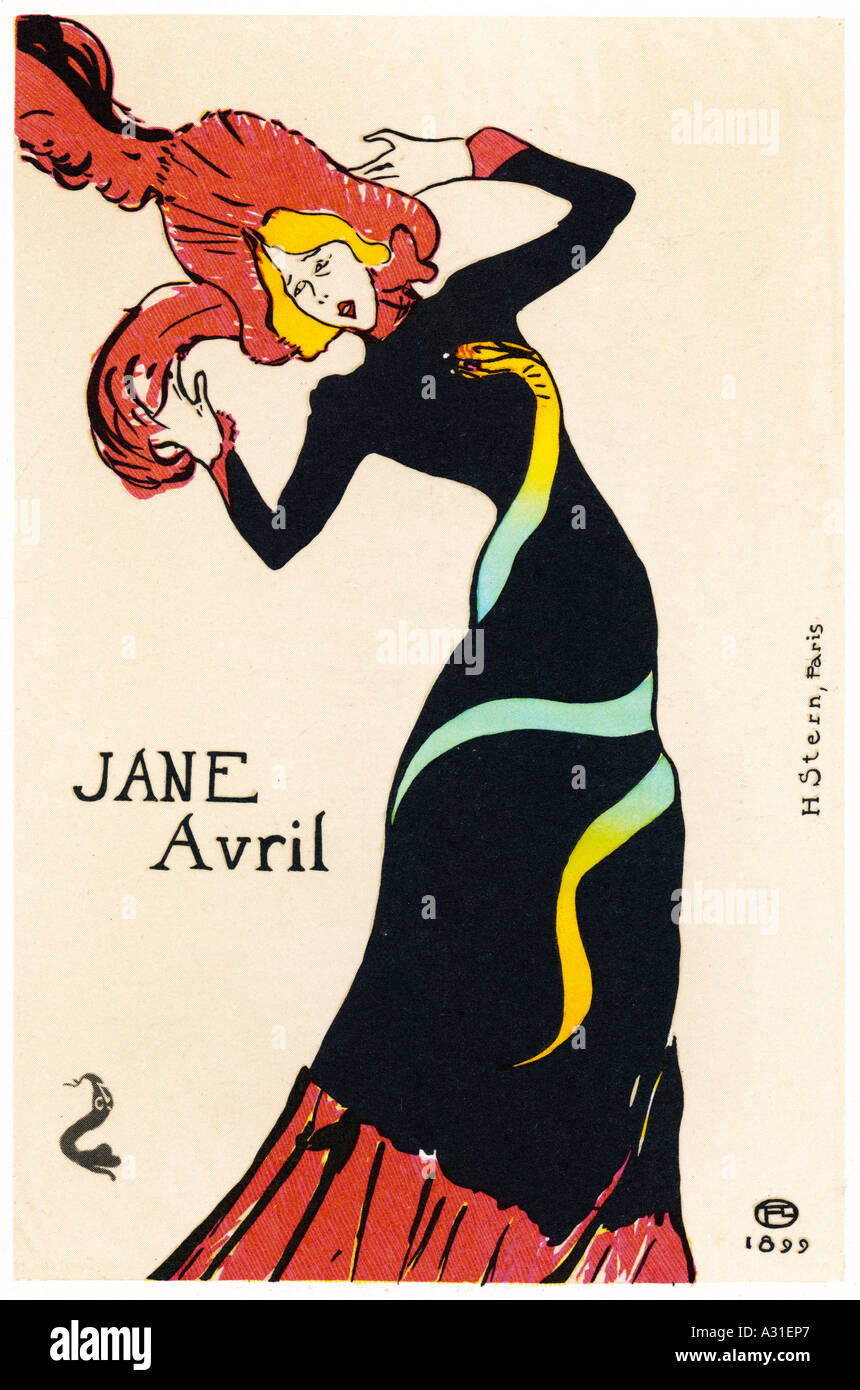 Jane Avril Lautrec 1899 Stock Photo