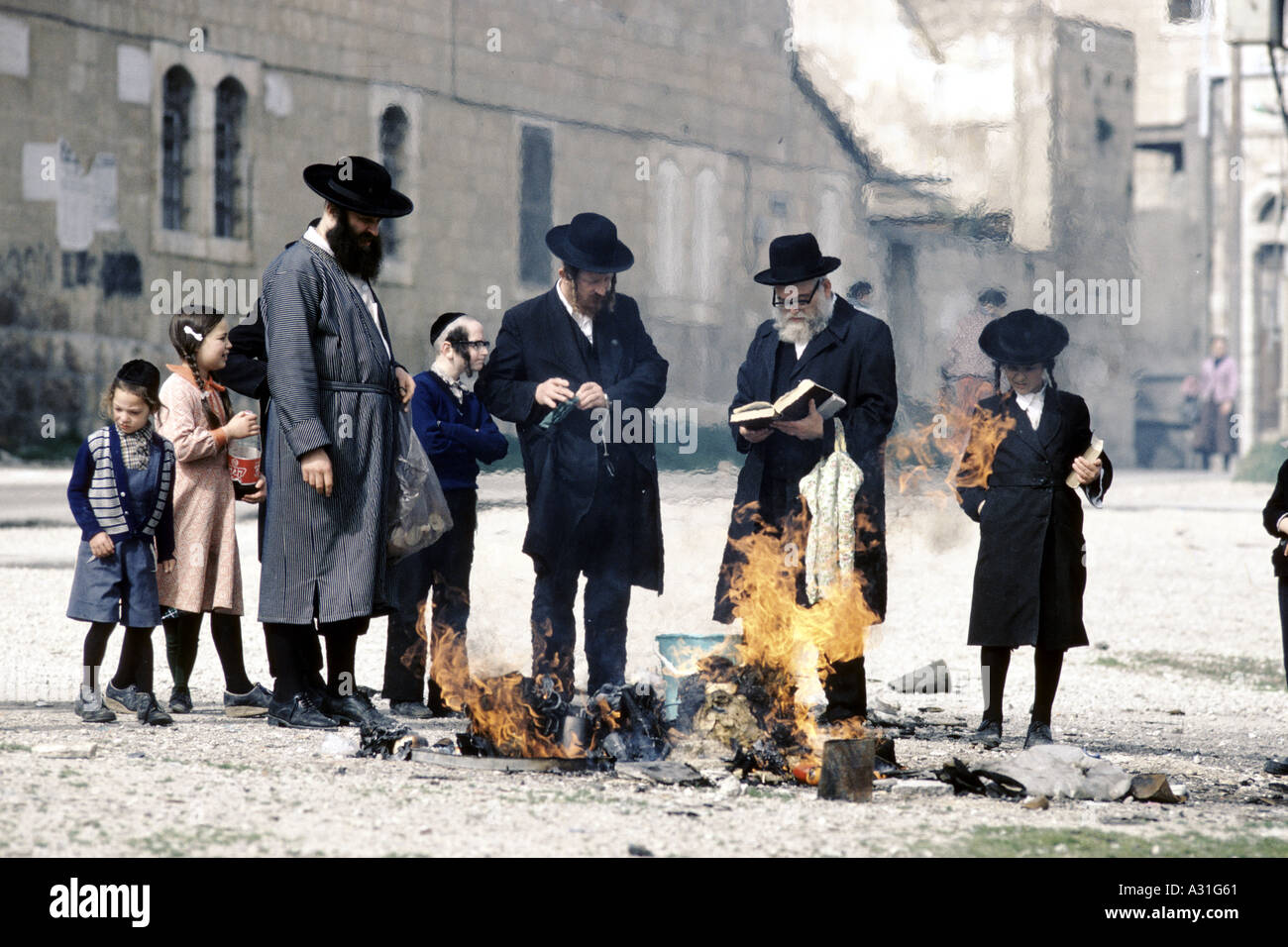 israel passover burning bread in the street Stock Photo Alamy