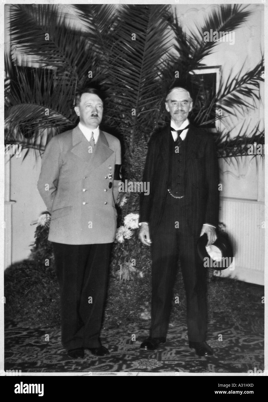 Hitler With Chamberlain At Bad Godesberg Stock Photo