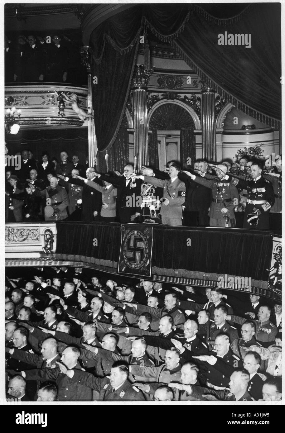 Hitler Singing Hymn Stock Photo