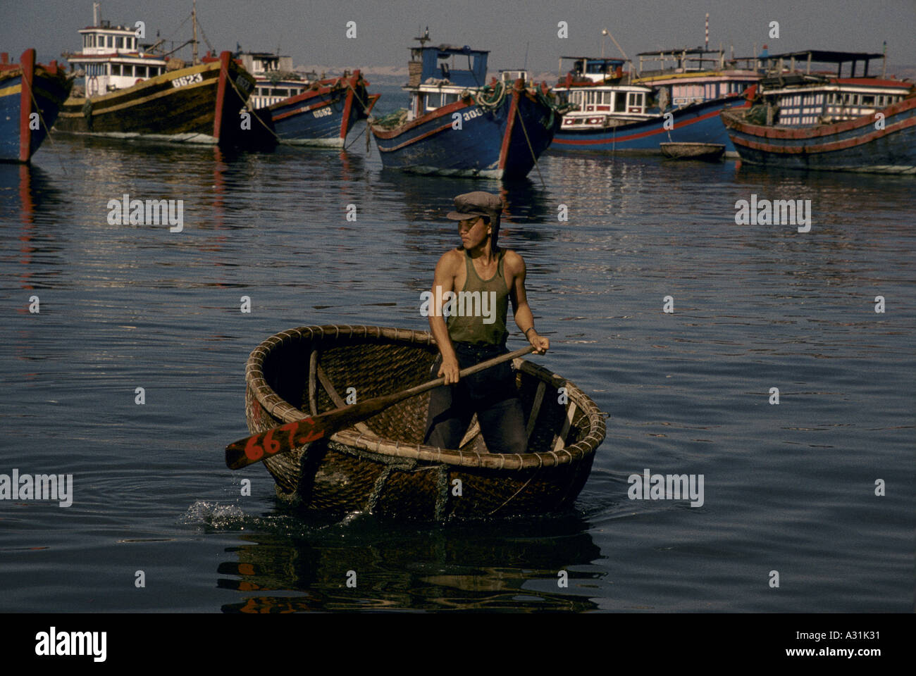 mekong delta vietnam boats and fishing vessel at mui ne 1996 Stock ...