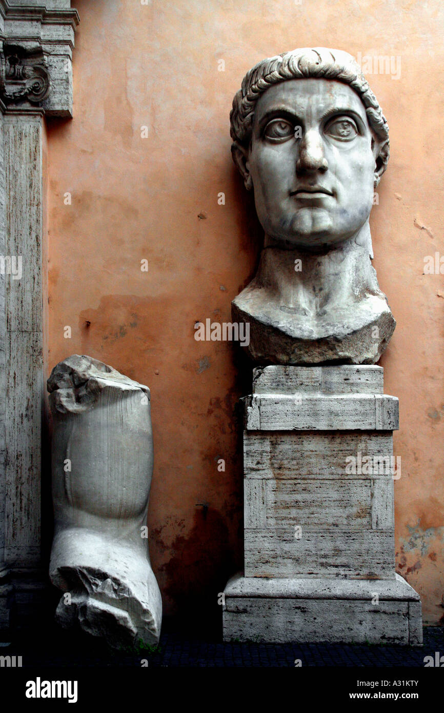 Giant head of emperor constantine statue hires stock photography and