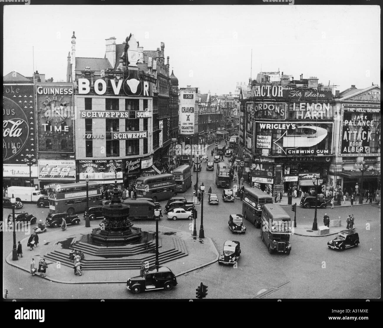 Piccadilly Circus 1956 Stock Photo Alamy