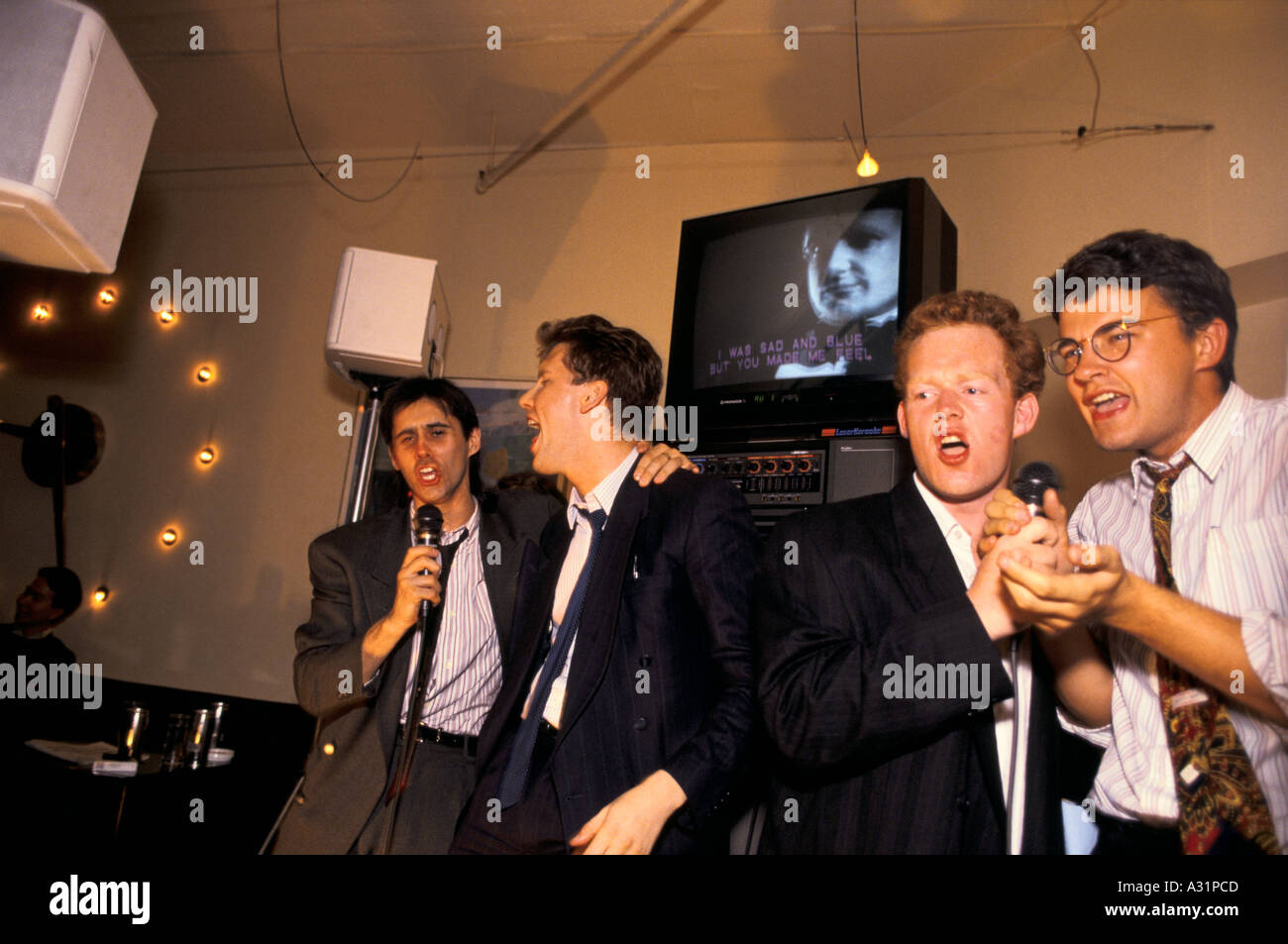 kareoke evening coates wine bar city of london Stock Photo Alamy