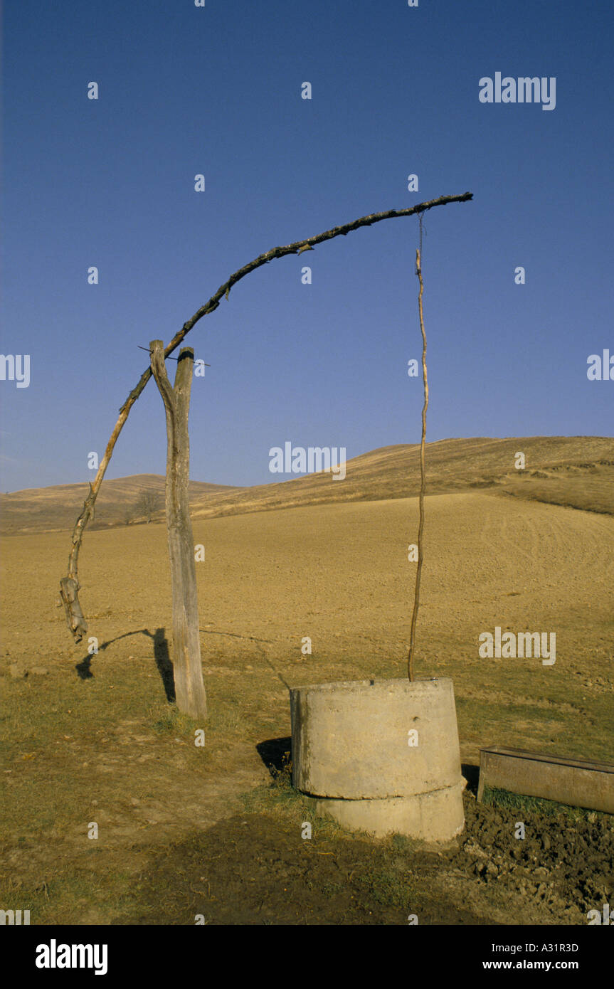 disused well on farming land Stock Photo