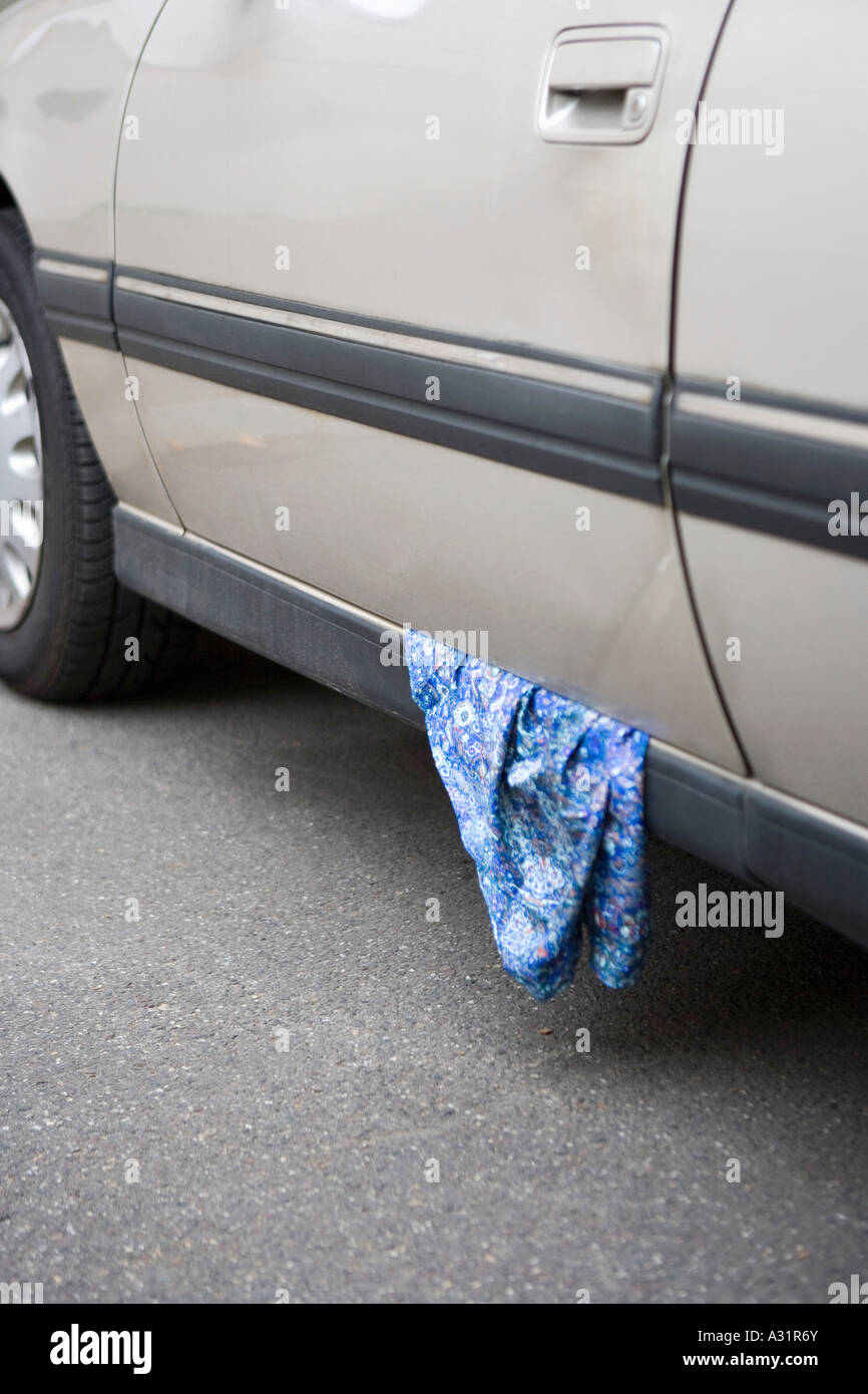 Skirt stuck in car door Stock Photo Alamy