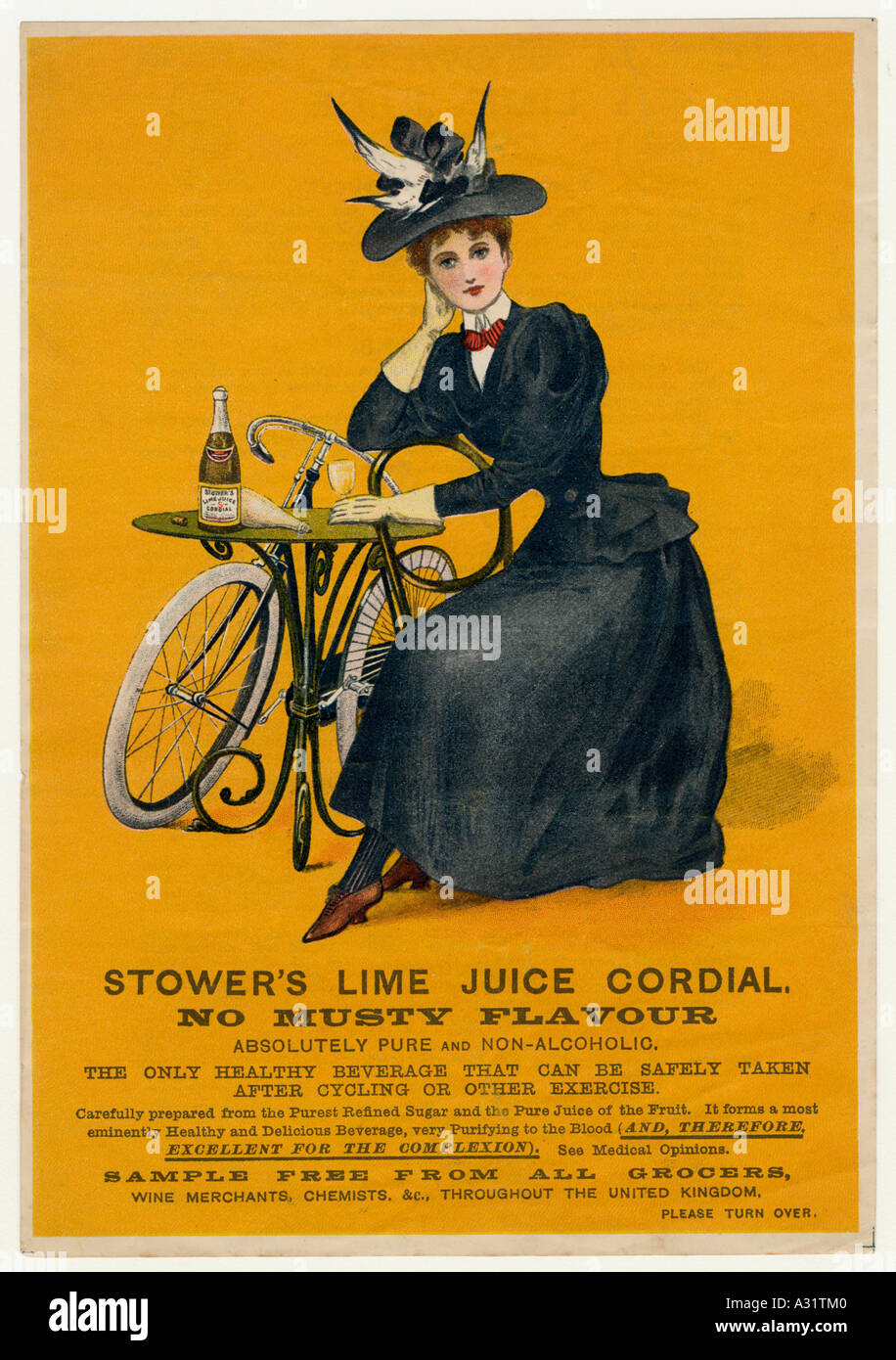 Advert Lime Juice Stower Stock Photo