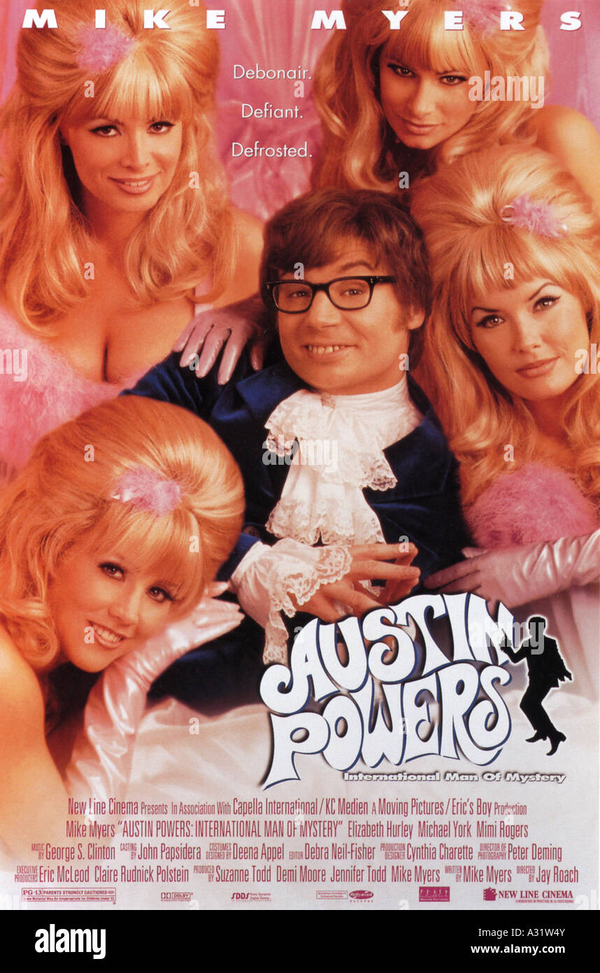 AUSTIN POWERS : INTERNATIONAL MAN OF MYSTERY poster for 1997 Guild/NewLine film with Mike Myers Stock Photo