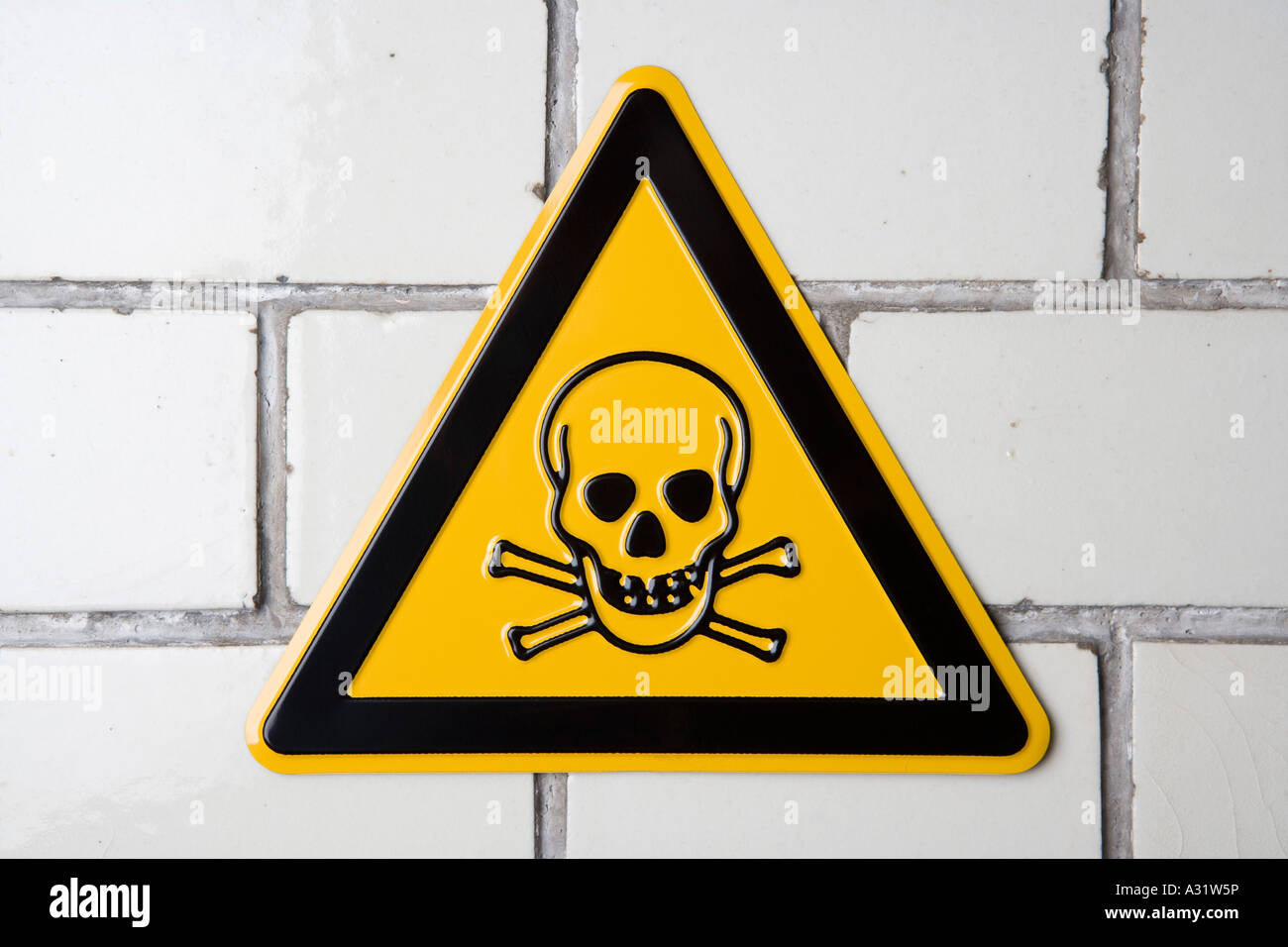 Toxic substance sign with skull and crossbones Stock Photo