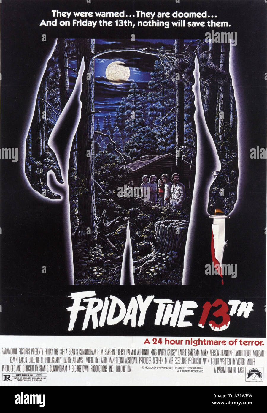 FRIDAY THE 13TH poster for 1980 Georgetown film Stock Photo