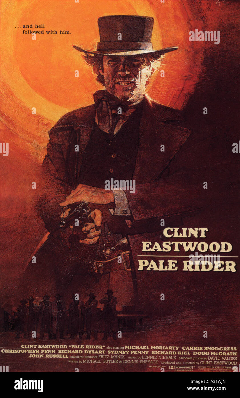 PALE RIDER poster for 1985 Warner/Malpaso film with Clint Eastwood Stock Photo