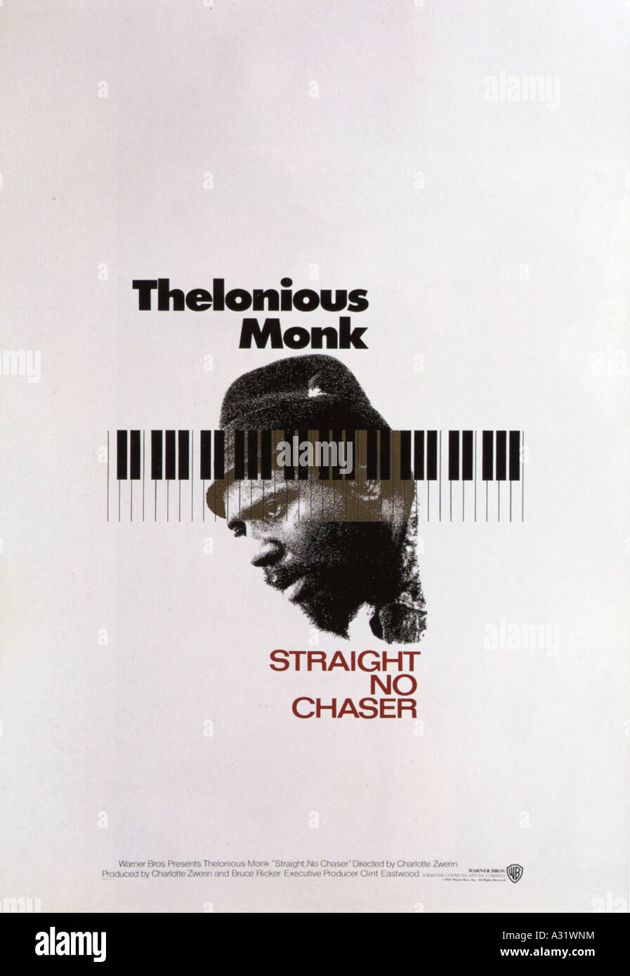 THELONIUS MONK : STRAIGHT NO CHASER poster for 1988 Warner film biography Stock Photo