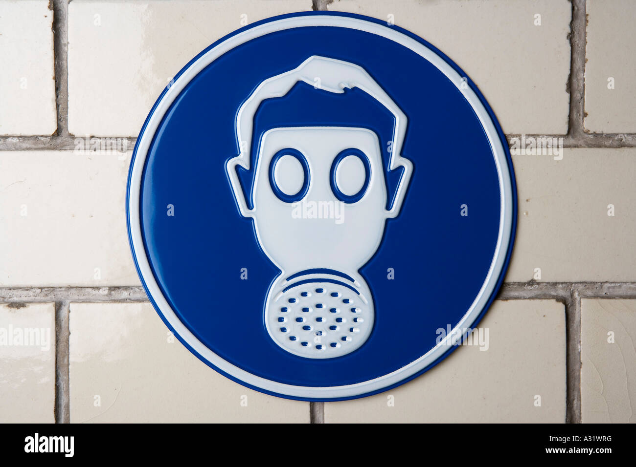 Wear protective mask information sign Stock Photo