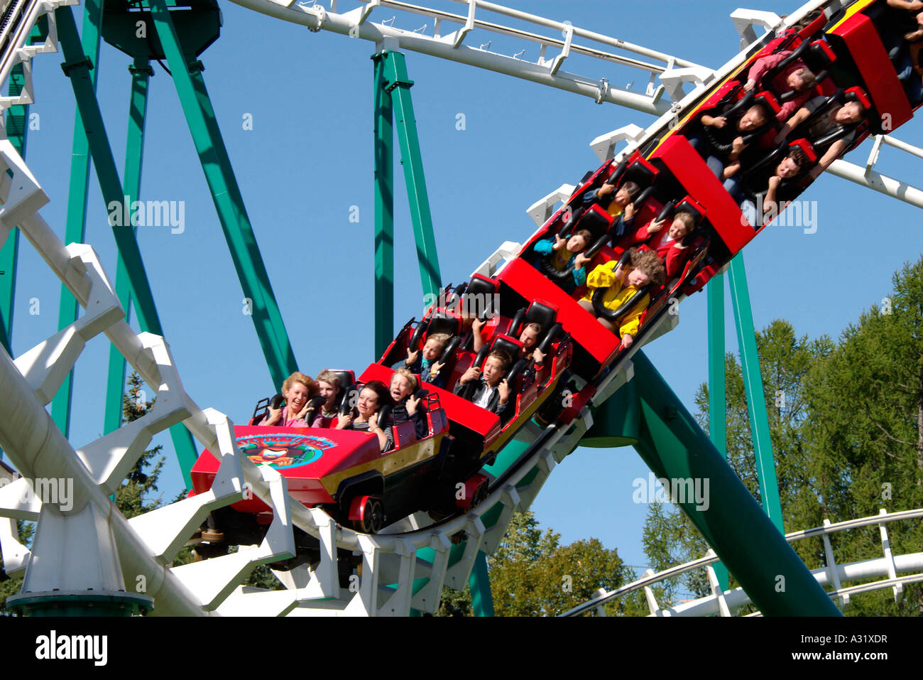 Roller coaster in Pleasure Park Divo Ostrov Pleasure Park St Petersburg  Stock Photo - Alamy