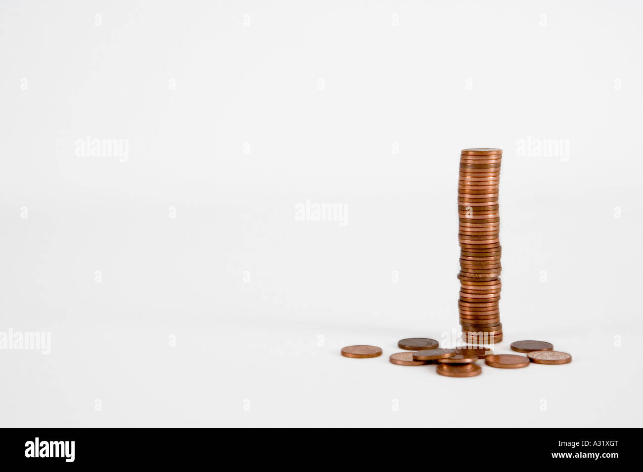 Stack of copper coins Stock Photo - Alamy