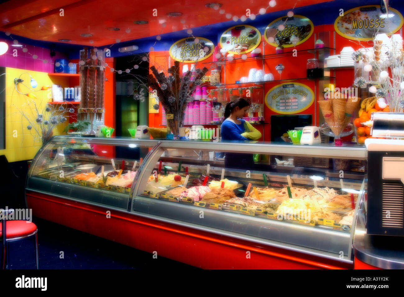 Ice Cream Parlour Interior Stock Photos Ice Cream Parlour