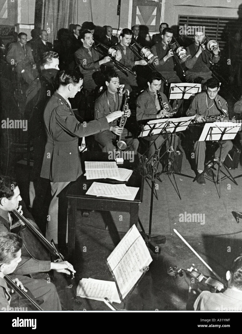 GLENN MILLER recording at HMV Abbey Road Studios in September 1944