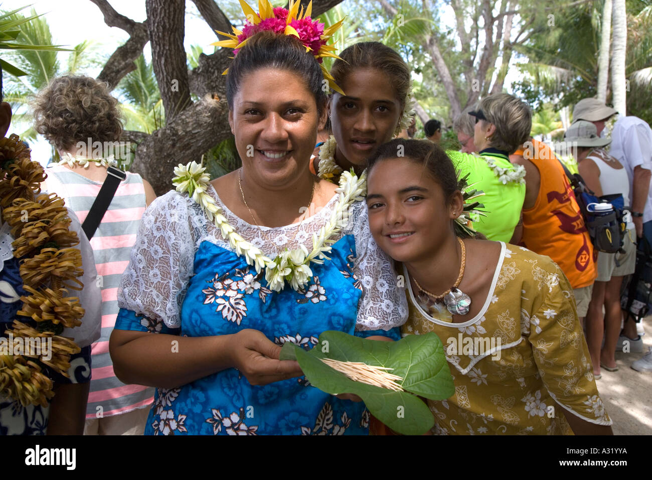 Polynesian woman Takapoto Tuamotu Islands French Polynesia Editorial use only Stock Photo