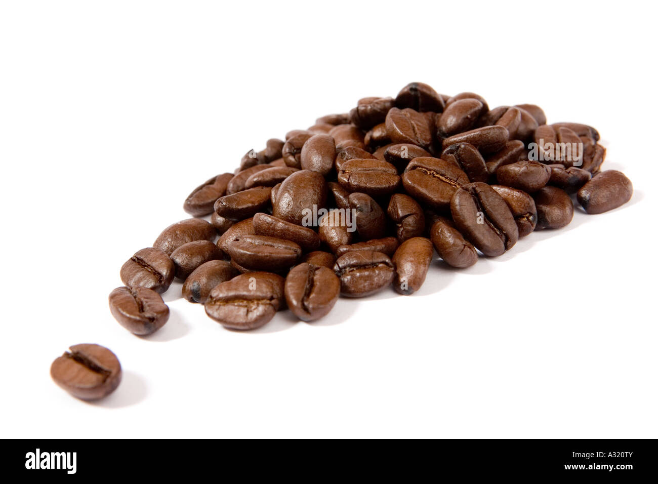 Coffee beans on white background Stock Photo - Alamy