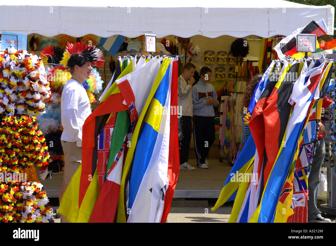 sovenirs  fanfest hamburg germany world cup 2006 soccer football international cuisine sport horizontal colour color deutschland Stock Photo