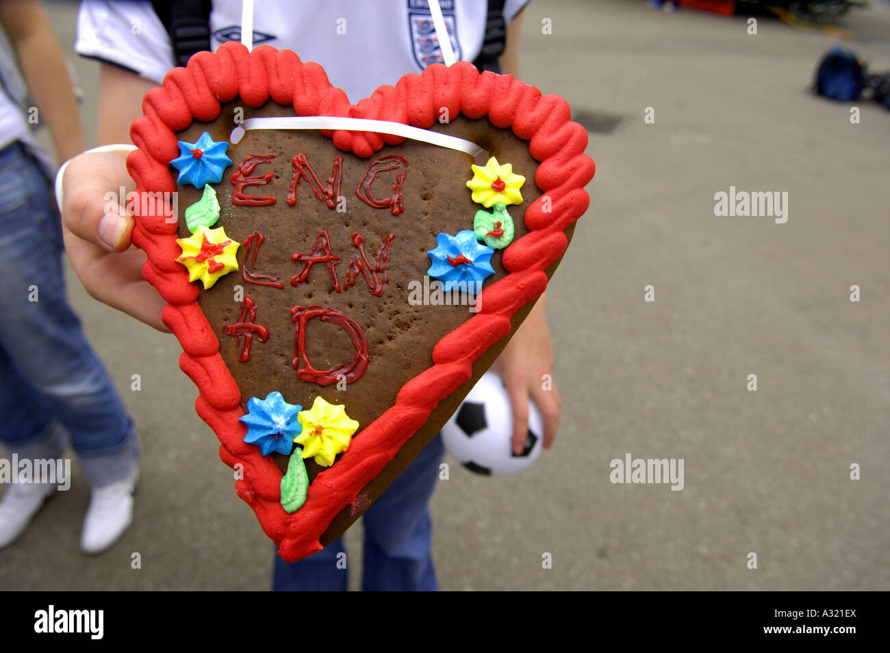 heart shaped england biscuit typical german cookie fifa hamburg fanfest football soccer fans