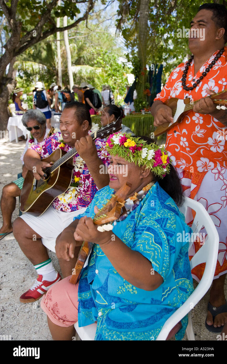 Music Takapoto Tuamotu Islands French Polynesia Editorial use only Stock Photo
