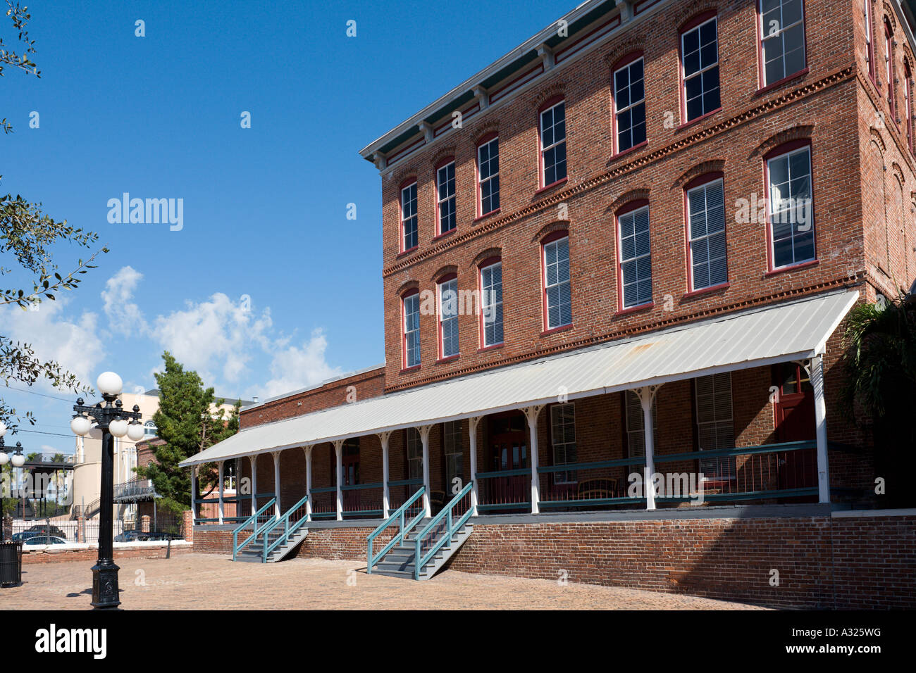 Rear of Old Cigar Factory Building, Historic Center, Ybor City, Tampa, Gulf Coast, Florida, USA Stock Photo