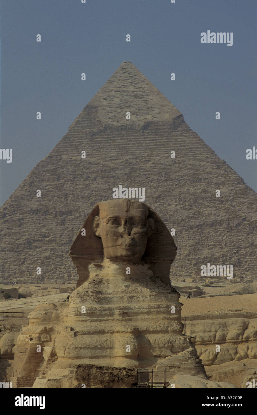 The Sphinx and Great Pyramid, Old Kingdom period spanning 26862181 BCE